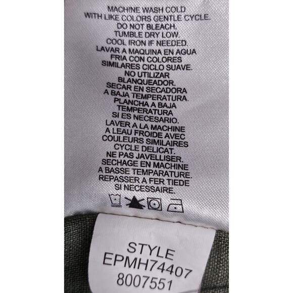 ELLEN TRACY WOMEN'S MILITARY GREEN 100% LINEN UTILITY JACKET SIZE SMALL - Picture 9 of 12